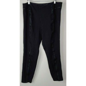 Lysee black leggings with faux leather detail 3X